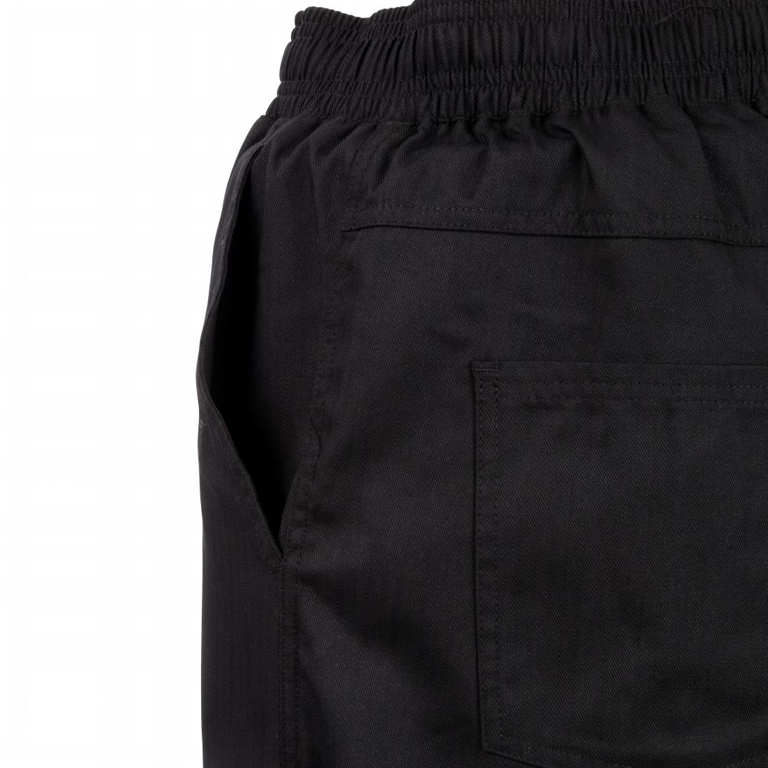 Pantalon de cuisinier ample unisexe Chef Works Better Built Baggy noir M — A695-M