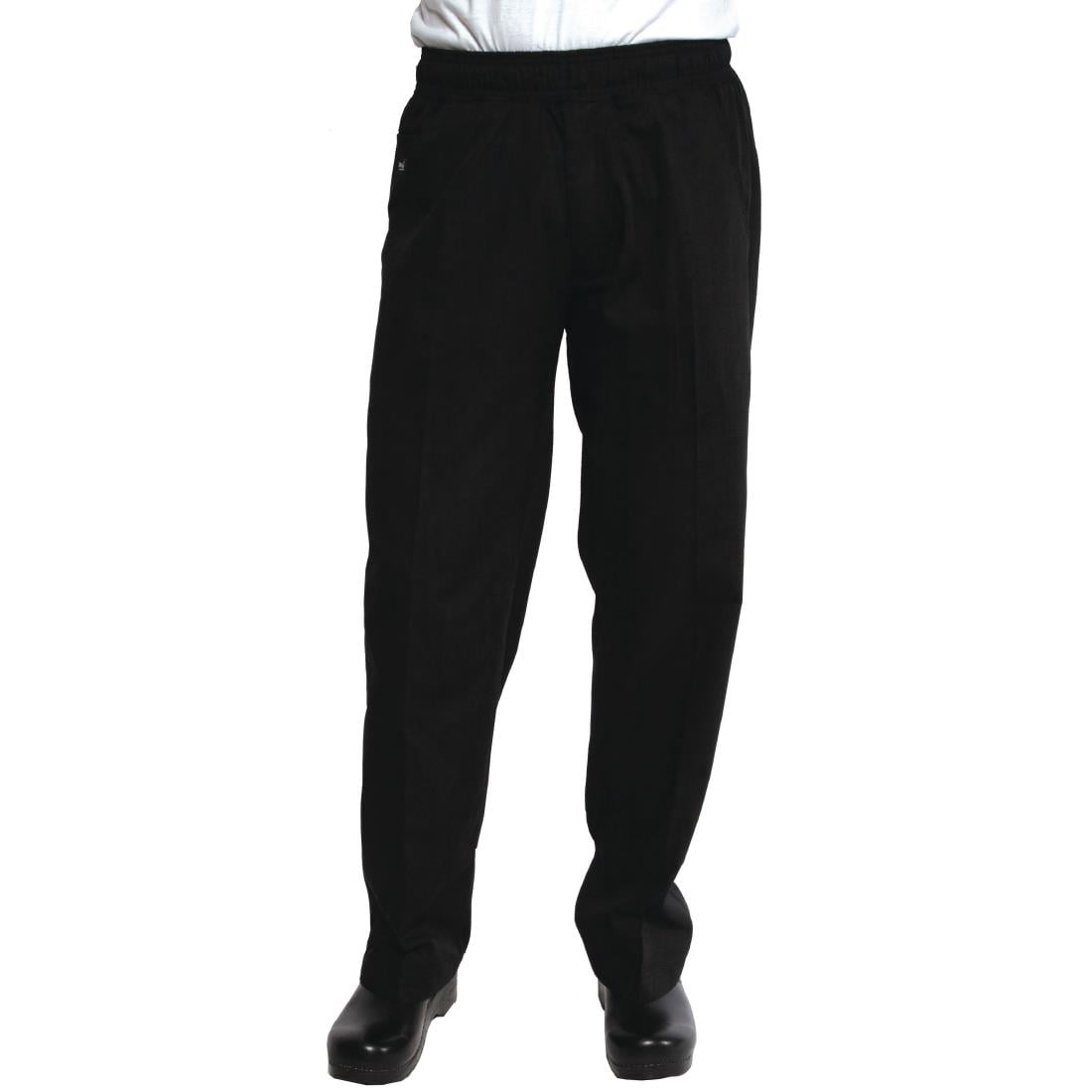 Pantalon de cuisinier ample unisexe Chef Works Better Built Baggy noir M — A695-M