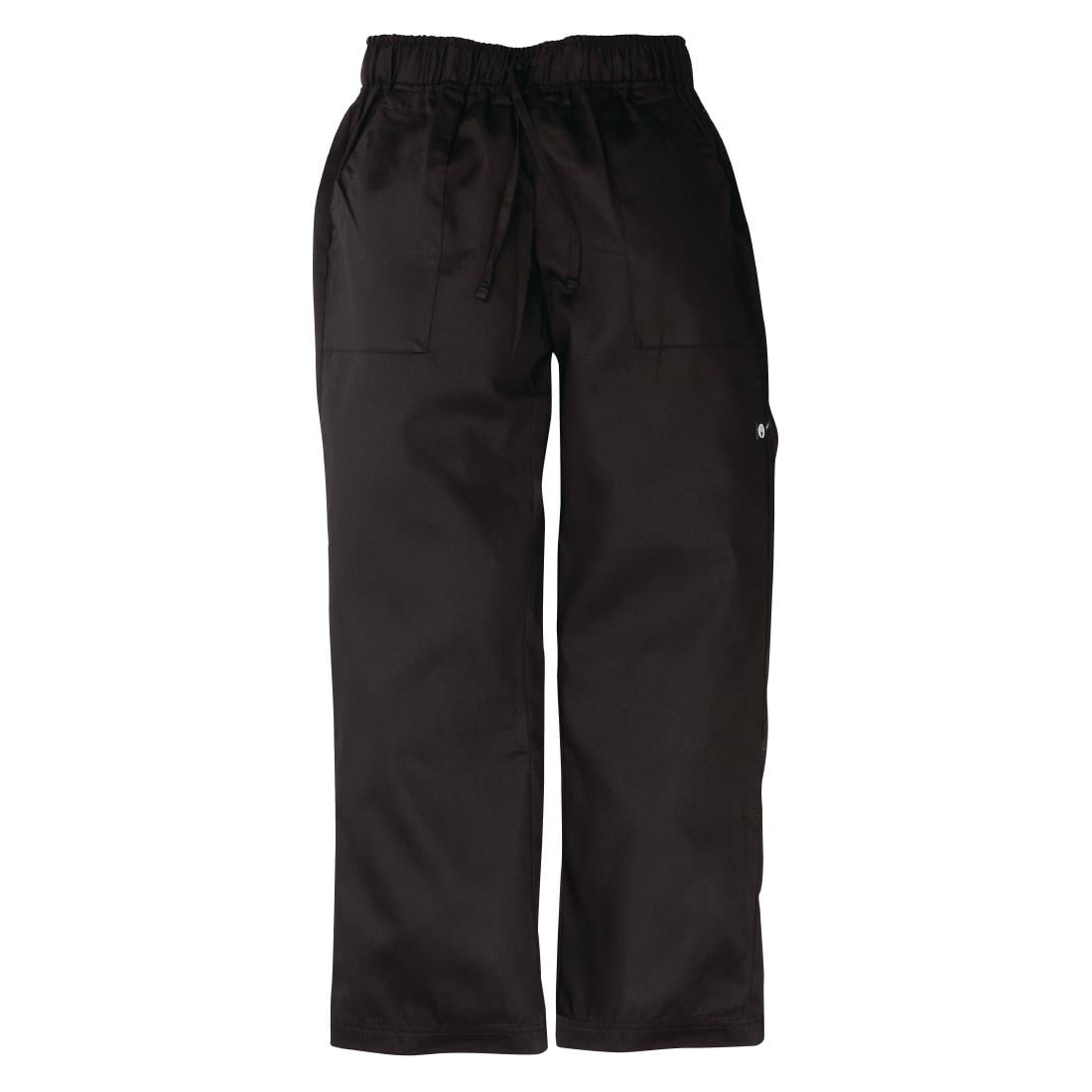 Pantalon de cuisinier ample unisexe Chef Works Better Built Baggy noir M — A695-M
