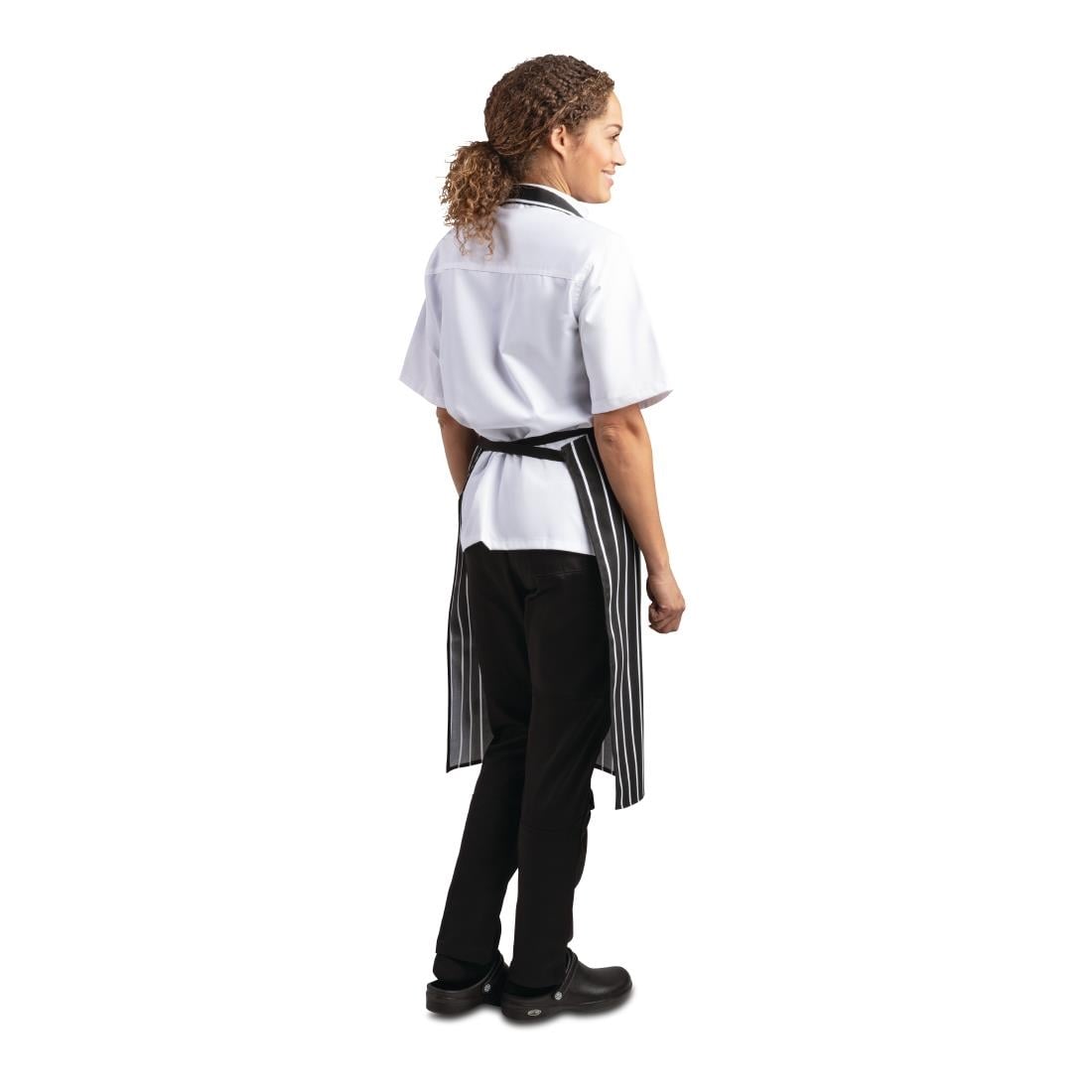 Tablier bavette Whites rayé noir et blanc — A935