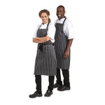 Tablier bavette Whites rayé noir et blanc — A935
