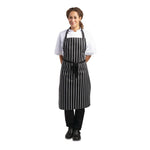 Tablier bavette Whites rayé noir et blanc — A935