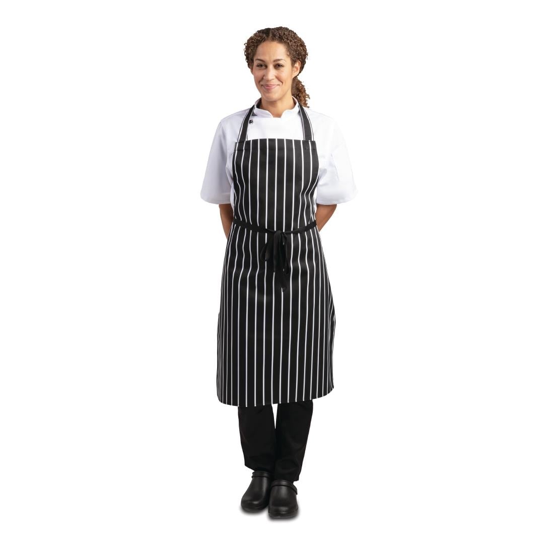 Tablier bavette Whites rayé noir et blanc — A935