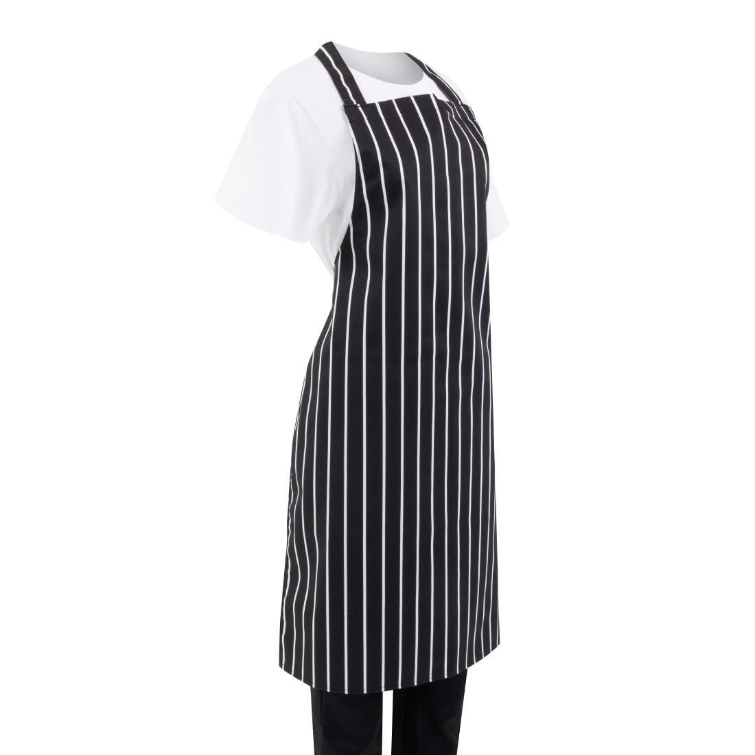 Tablier bavette Whites rayé noir et blanc — A935