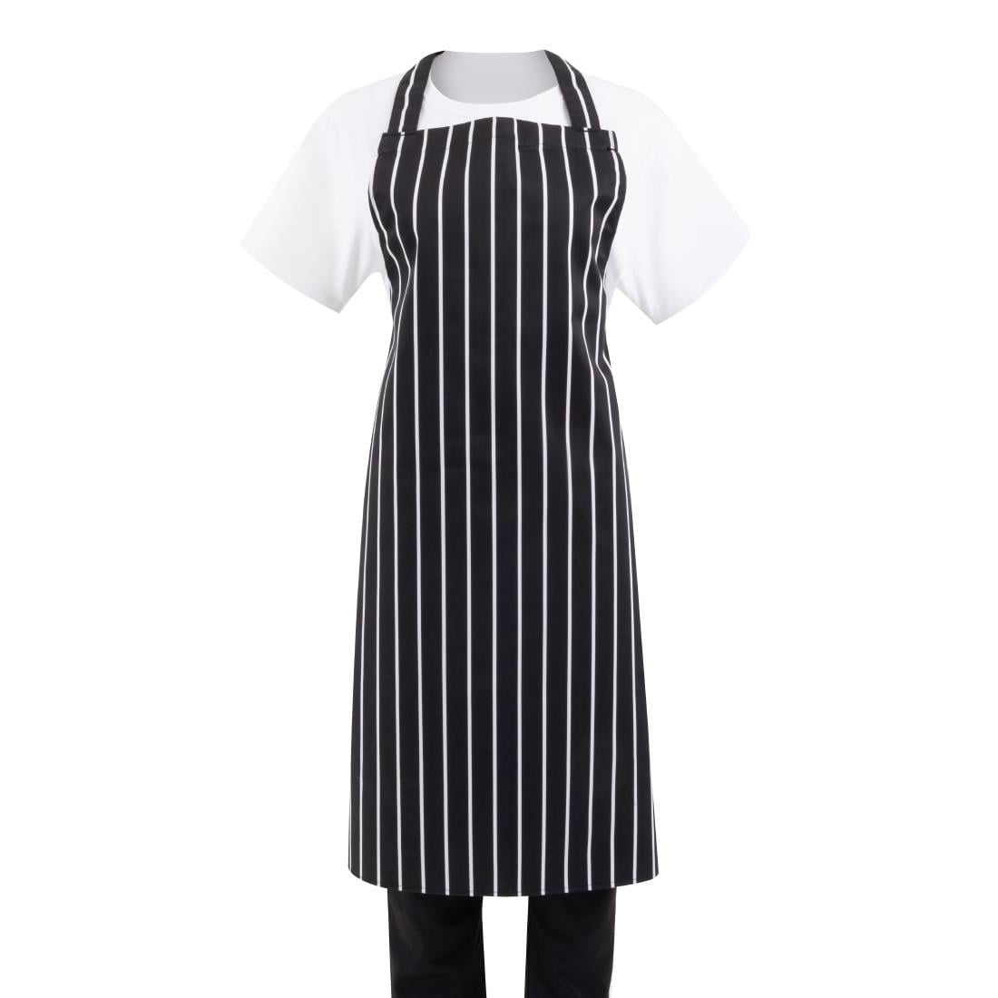 Tablier bavette Whites rayé noir et blanc — A935
