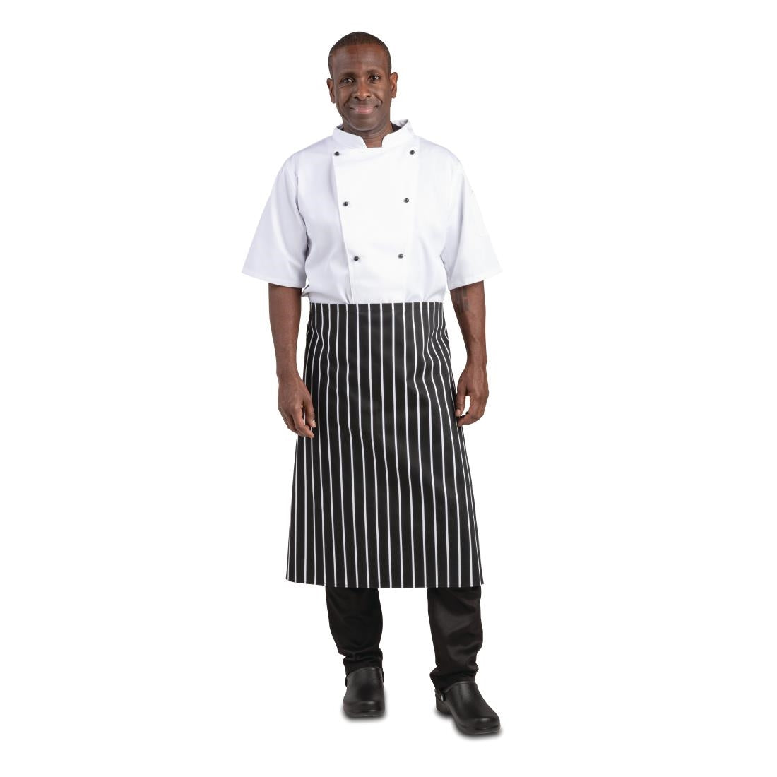 Tablier de cuisine Whites rayé blanc et noir — A938