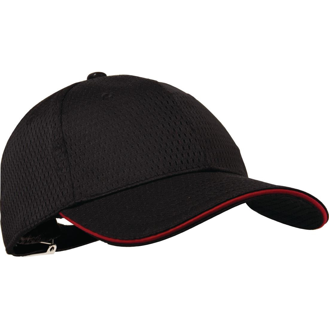 Casquette baseball Cool Vent Chef Works noire et rouge — A945