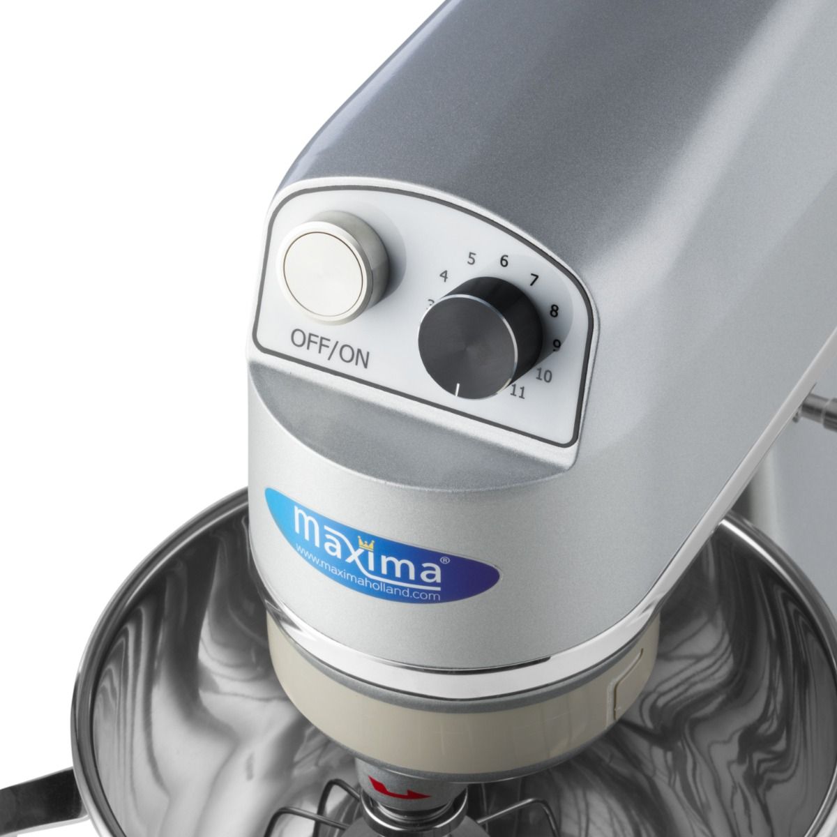 Mixer planétaire - 7 L - jusqu'à 2 kg de pâte - argent – Maxima 09360755