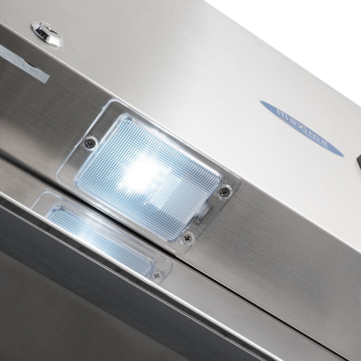 Réfrigérateur - 700 L - 3 étagères réglables (2/1 GN) - sur roulettes - acier inoxydable – Maxima 09400030