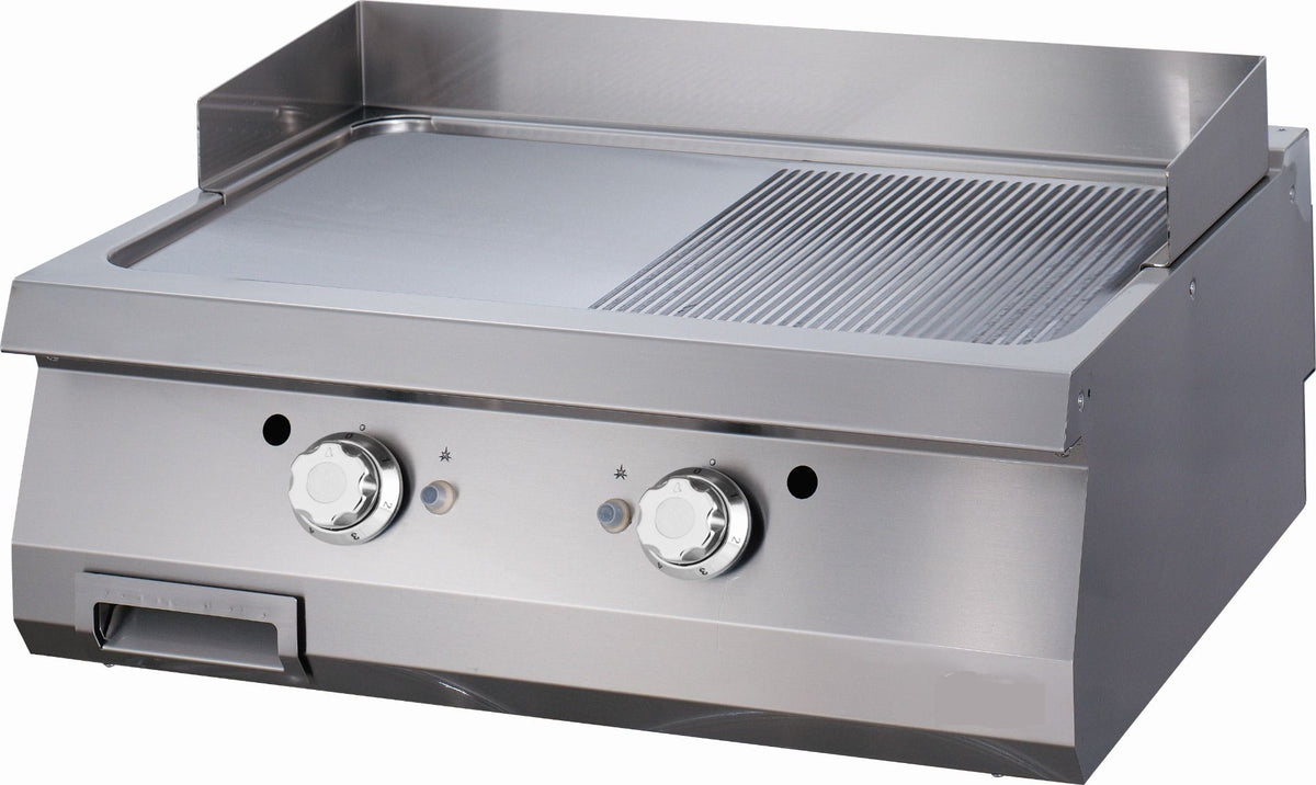 Heavy Duty plaque de gril - demi-rainuré - unité double - 70 cm de profondeur - gaz – Maxima 09395990