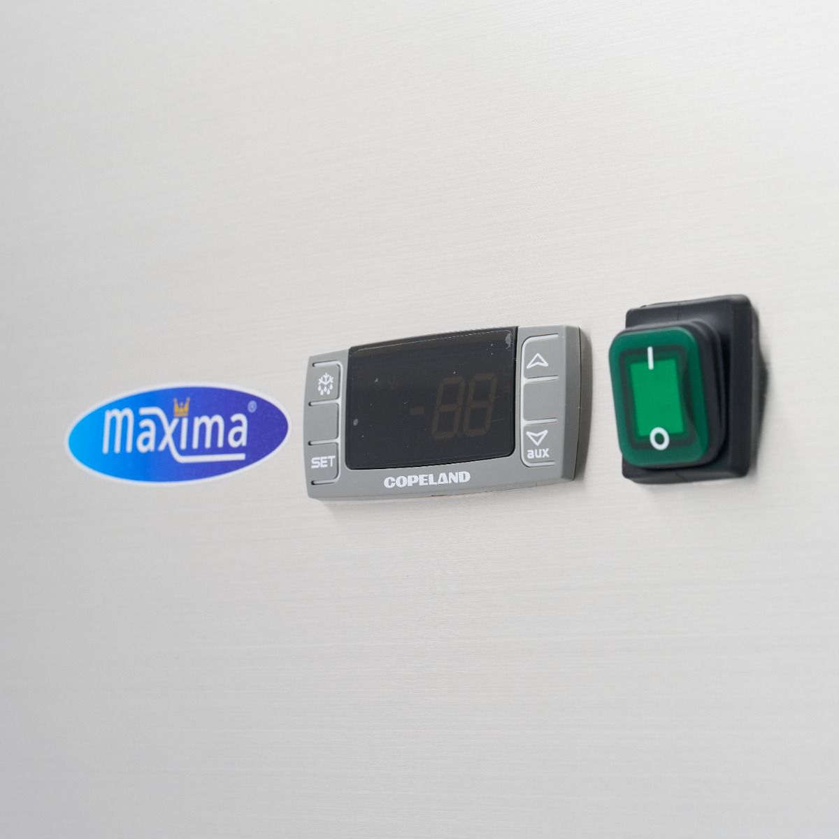 Réfrigérateur - 400 L - 3 étagères réglables (1/1 GN) - acier inoxydable - sur roulettes  – Maxima 09400131