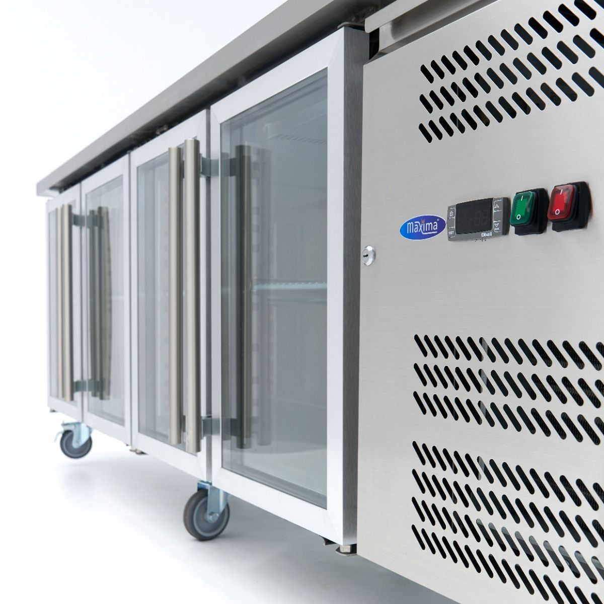 Réfrigérateur de comptoir - 223 cm - 4 portes vitrées – Maxima 09400409