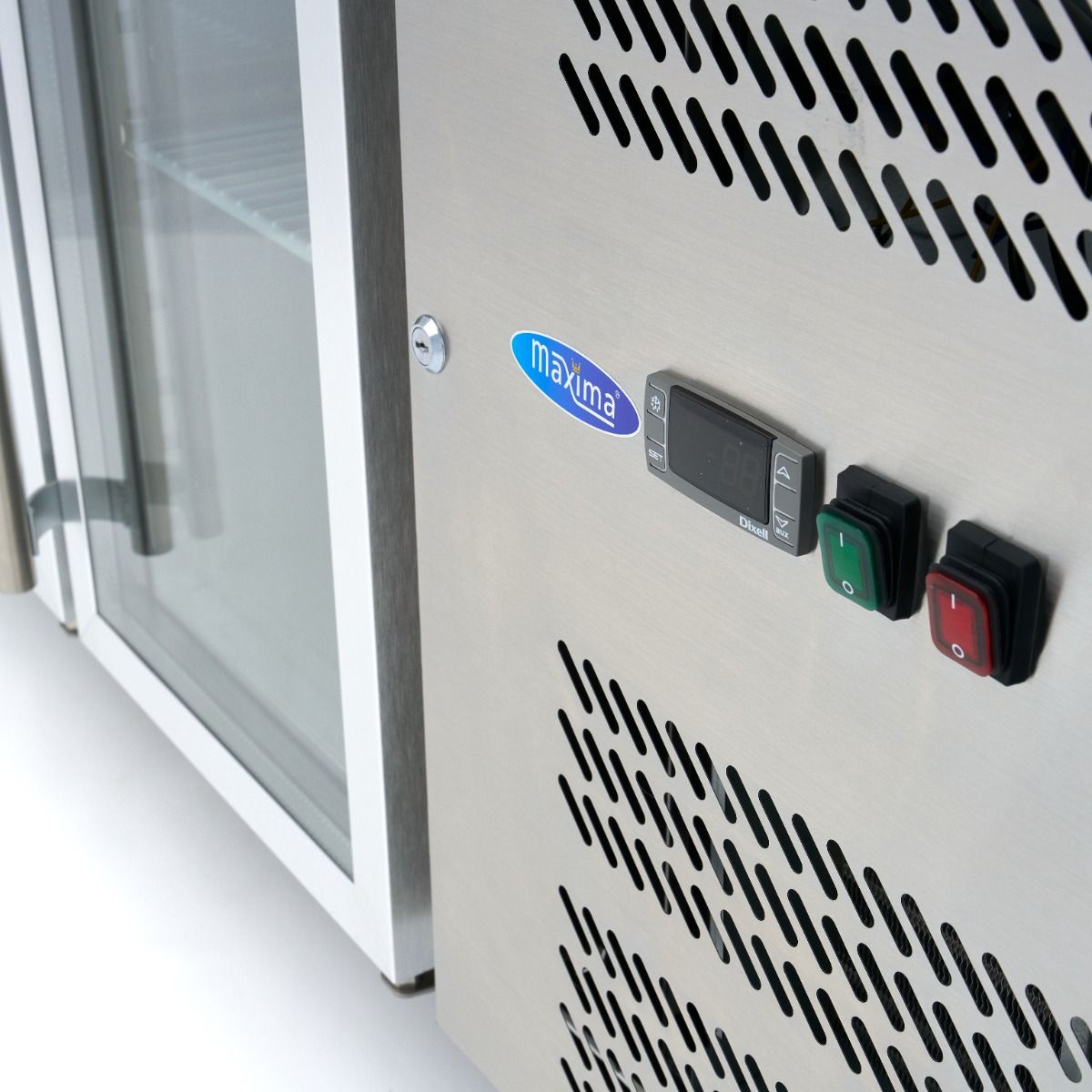 Réfrigérateur de comptoir - 180 cm - 3 portes vitrées – Maxima 09400406