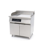 Plancha à induction 700 - lisse et rainurée - 10 000 W - double - avec support – Maxima 09371100