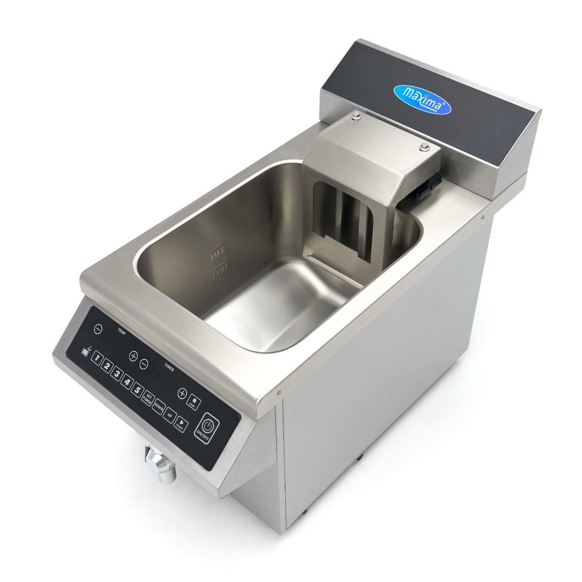 Friteuse - 8 L - 1 panier - induction - système de levage - avec robinet de vidange – Maxima 09371450