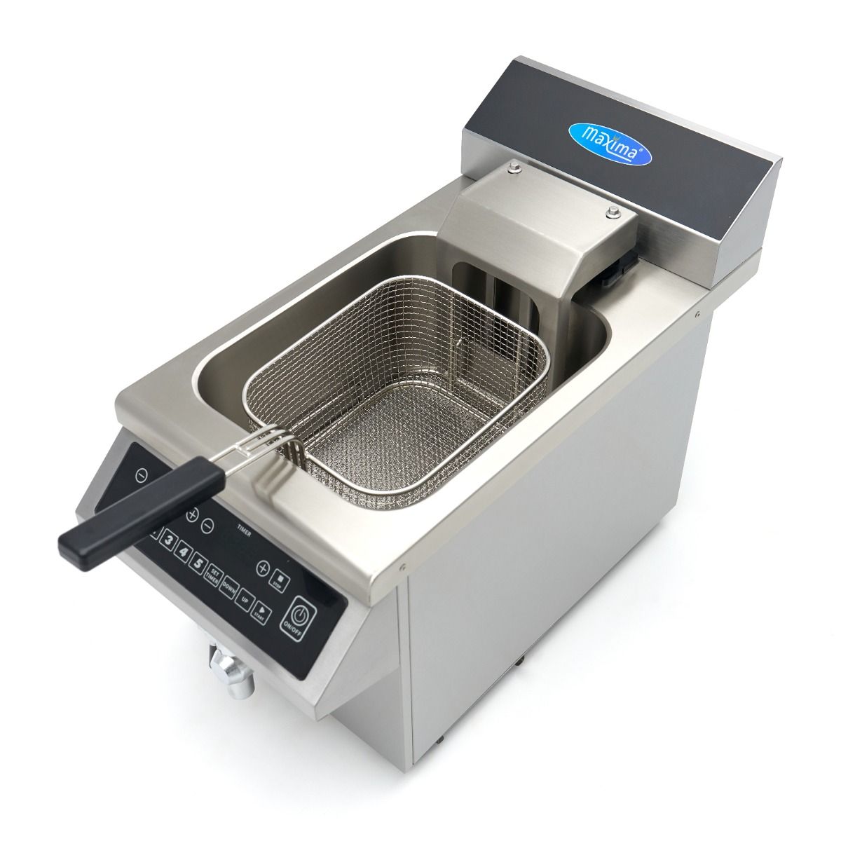 Friteuse - 8 L - 1 panier - induction - système de levage - avec robinet de vidange – Maxima 09371450