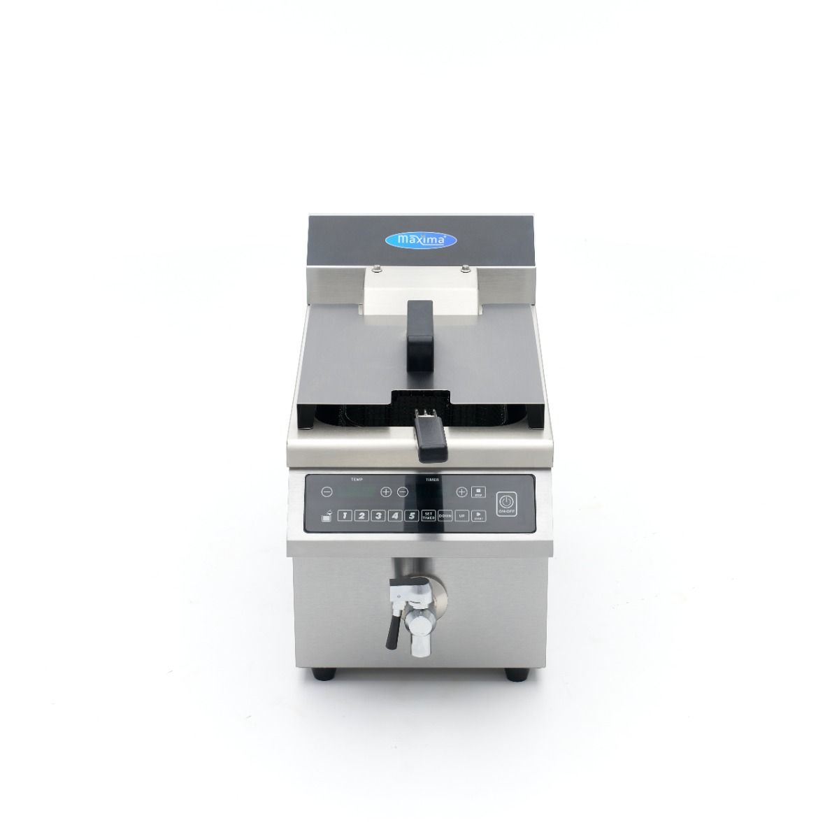 Friteuse - 8 L - 1 panier - induction - système de levage - avec robinet de vidange – Maxima 09371450