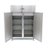 Réfrigérateur - 1200 L - 6 étagères réglables (2/1 GN) - acier inoxydable - sur roulettes – Maxima 09400012
