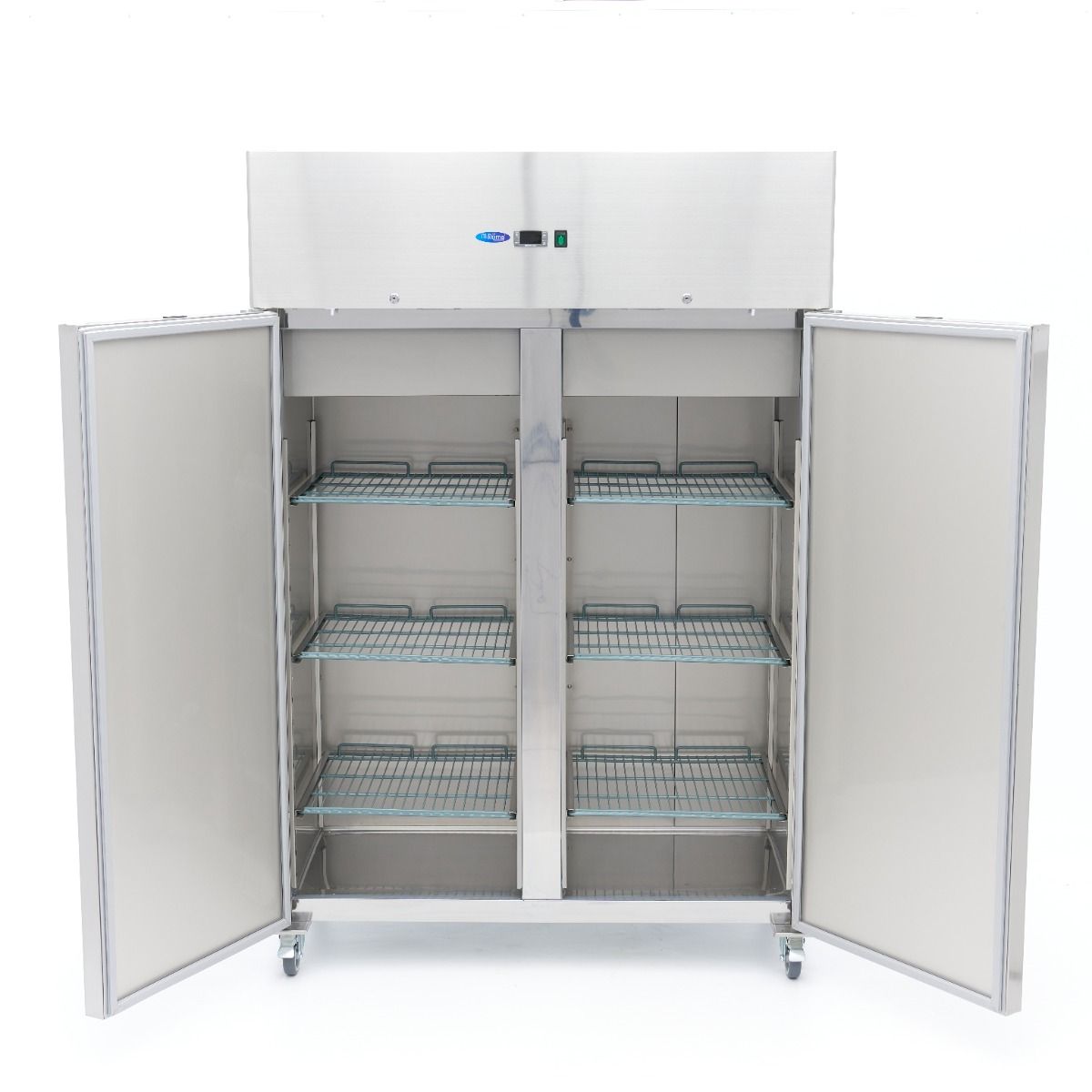 Réfrigérateur - 800 L - 6 étagères réglables - acier inoxydable - sur roulettes  – Maxima 09400042