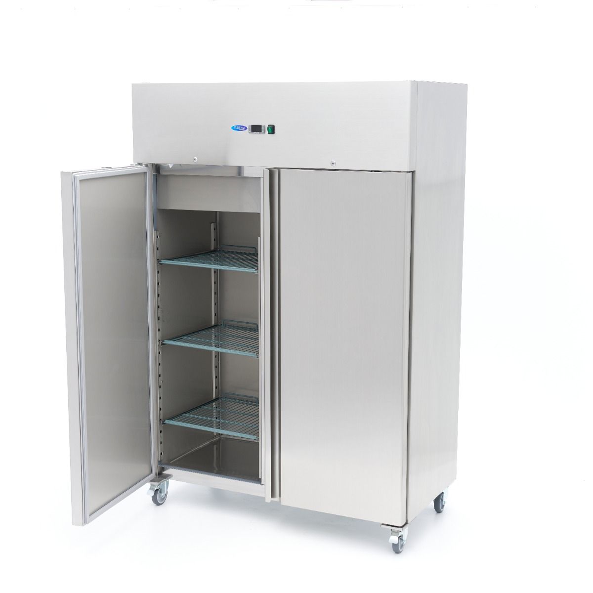 Réfrigérateur - 800 L - 6 étagères réglables - acier inoxydable - sur roulettes  – Maxima 09400042