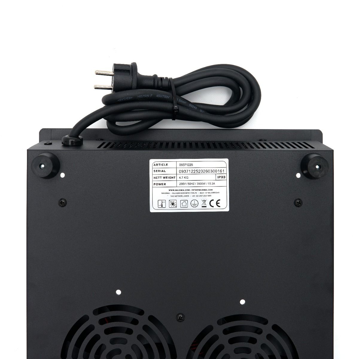 Plaque à induction - Ø26 cm - encastrable - 3500W – Maxima 09371225