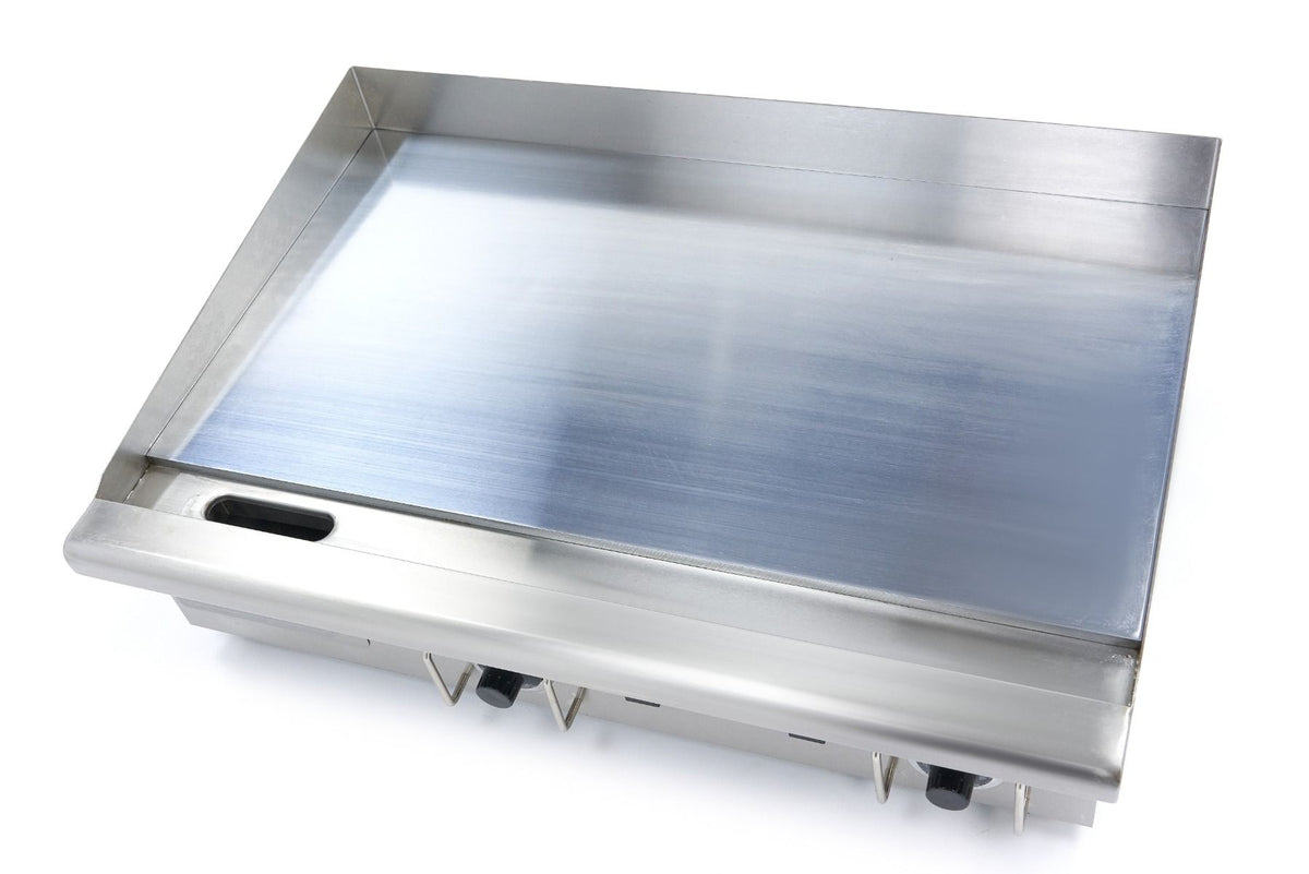 Plaque de gril - chrome lisse - 73 cm - incl plateau d'égouttement - 400V – Maxima 09365164