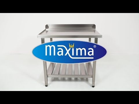 Table lave-vaisselle - 120 x 75 cm - gauche - avec dosseret et étagère de rangement – Maxima 09201037