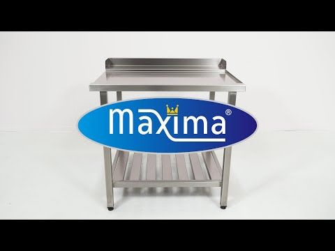 Table lave-vaisselle - 120 x 75 cm - droite - avec dosseret et étagère de rangement – Maxima 09201030