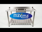 Table lave-vaisselle - 140 x 75 cm - droite - avec évier et dosseret - incl étagère de rangement – Maxima 09201040
