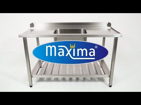 Table lave-vaisselle - 140 x 75 cm - droite - avec évier et dosseret - incl étagère de rangement – Maxima 09201040