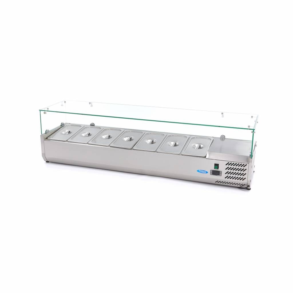Réfrigérateur de préparation de comptoir - 160 cm - s'adapte à 7 x 1/3 GN – Maxima 09400329