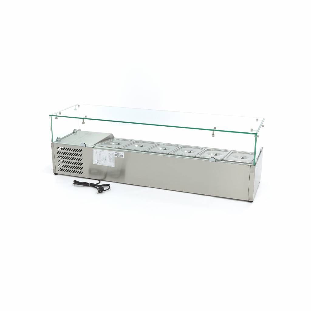 Réfrigérateur de préparation de comptoir - 140 cm - s'adapte à 6 x 1/3 GN – Maxima 09400323