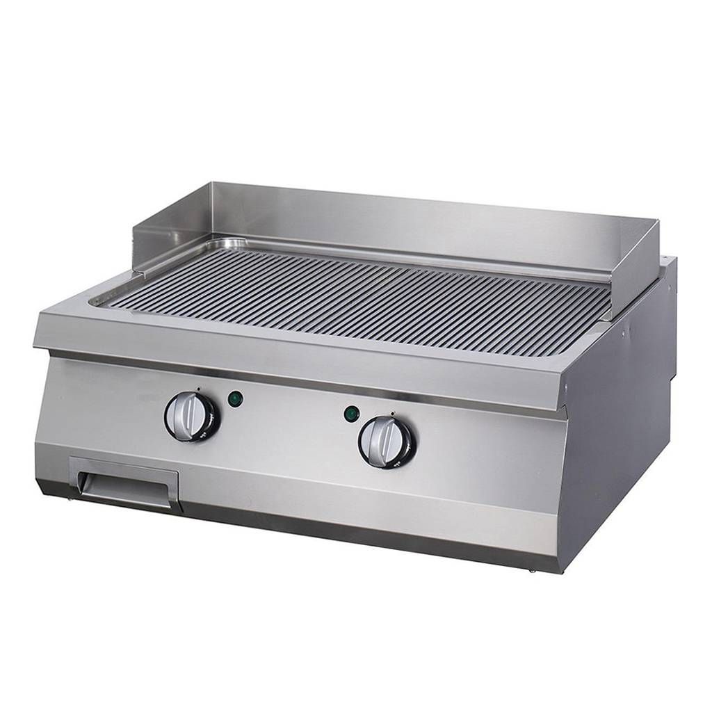 Heavy Duty plaque de gril - chrome rainuré - unité double - profondeur 70 cm - électrique – Maxima 09395055