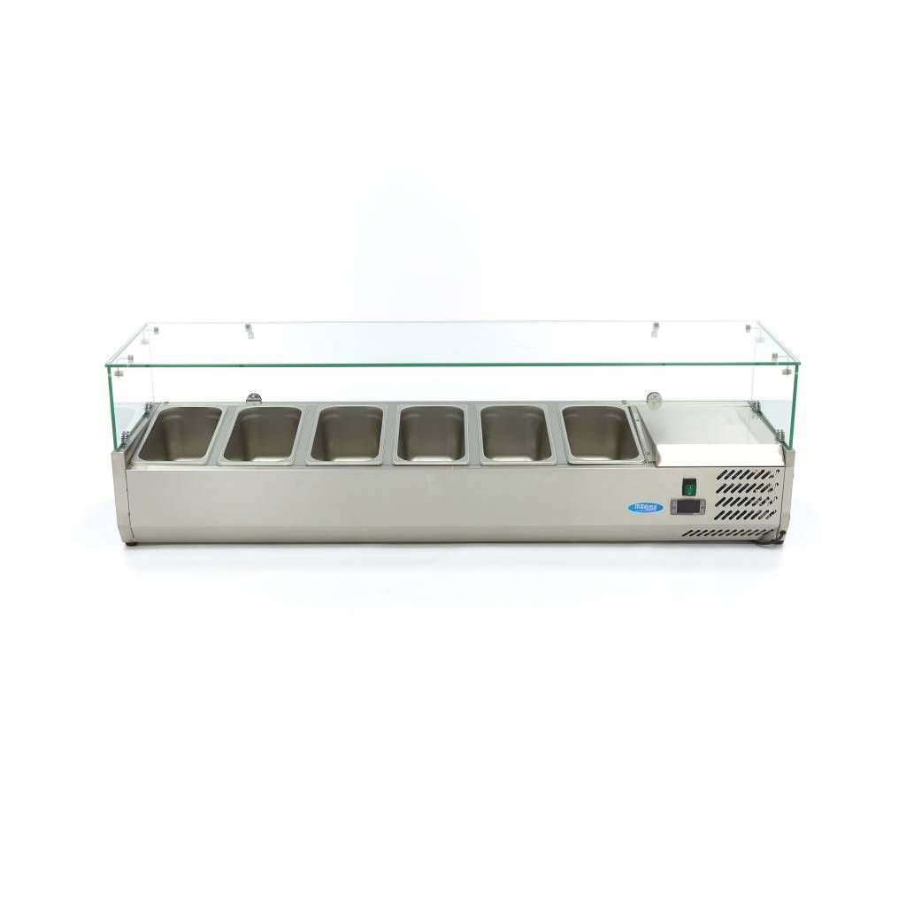 Réfrigérateur de préparation de comptoir - 150 cm - s'adapte à 6 x 1/3 GN – Maxima 09400326