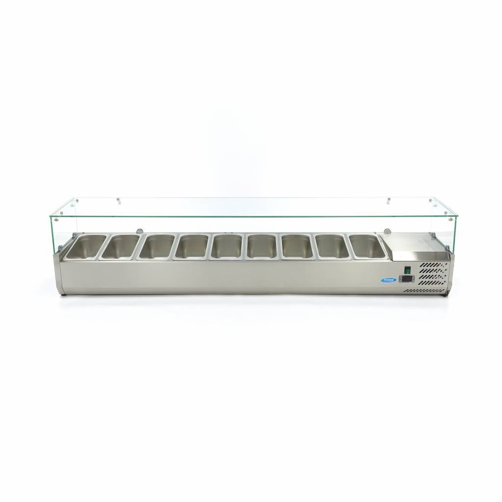 Réfrigérateur de préparation de comptoir - 200 cm - s'adapte à 9 x 1/3 GN – Maxima 09400335