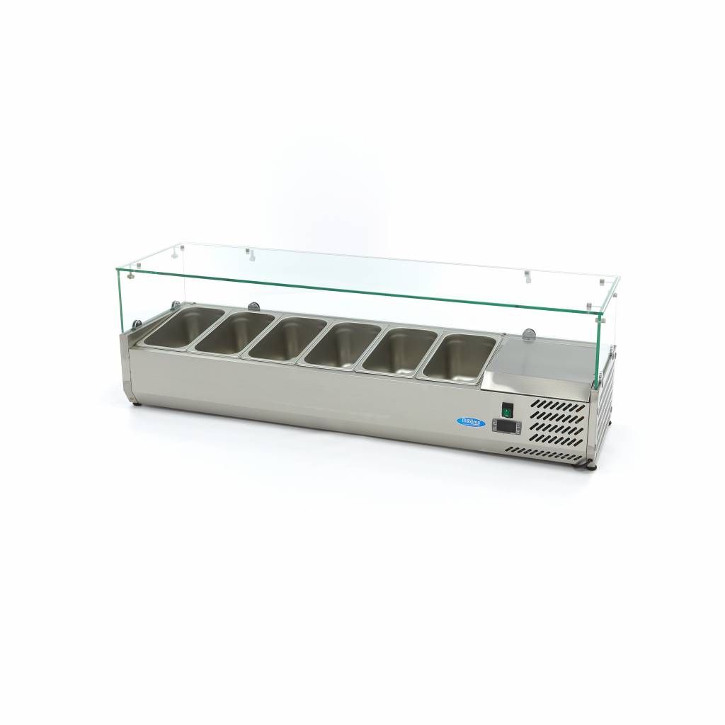 Réfrigérateur de préparation de comptoir - 140 cm - s'adapte à 6 x 1/3 GN – Maxima 09400323