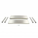 Table en acier inoxydable - 60 x 60 cm - hauteur réglable - avec étagère de rangement – Maxima 09300950