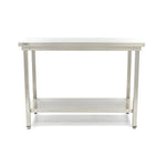 Table en acier inoxydable - 60 x 60 cm - hauteur réglable - avec étagère de rangement – Maxima 09300950