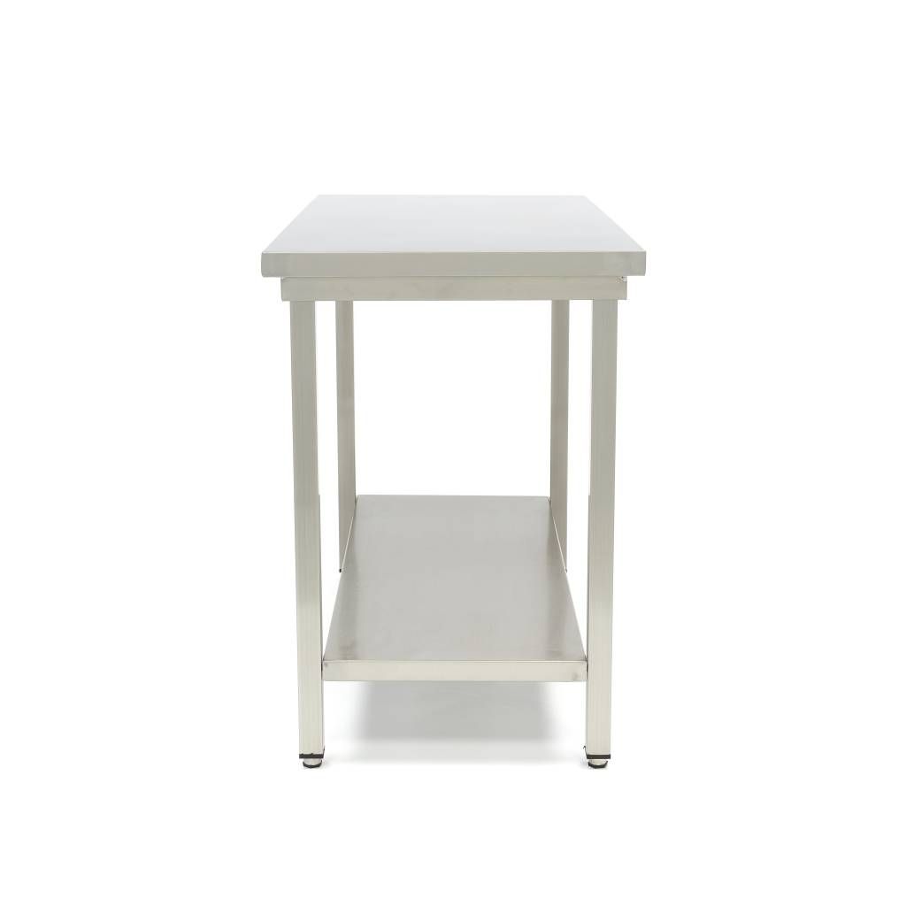 Table en acier inoxydable - 120 x 60 cm - hauteur réglable - avec étagère de rangement – Maxima 09300959