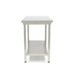 Table en acier inoxydable - 160 x 60 cm - hauteur réglable - avec étagère de rangement – Maxima 09300965