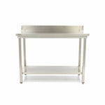 Table en acier inoxydable - 180 x 70 cm - hauteur réglable - avec dosseret – Maxima 09364042