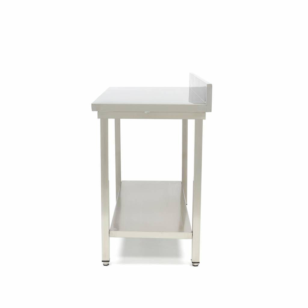 Table en acier inoxydable - 80 x 70 cm - hauteur réglable - avec dosseret – Maxima 09364027