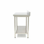 Table en acier inoxydable - 100 x 70 cm - hauteur réglable - avec dosseret – Maxima 09364030
