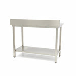 Table en acier inoxydable - 200 x 70 cm - hauteur réglable - avec dosseret – Maxima 09364045