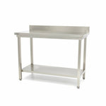 Table en acier inoxydable - 200 x 70 cm - hauteur réglable - avec dosseret – Maxima 09364045
