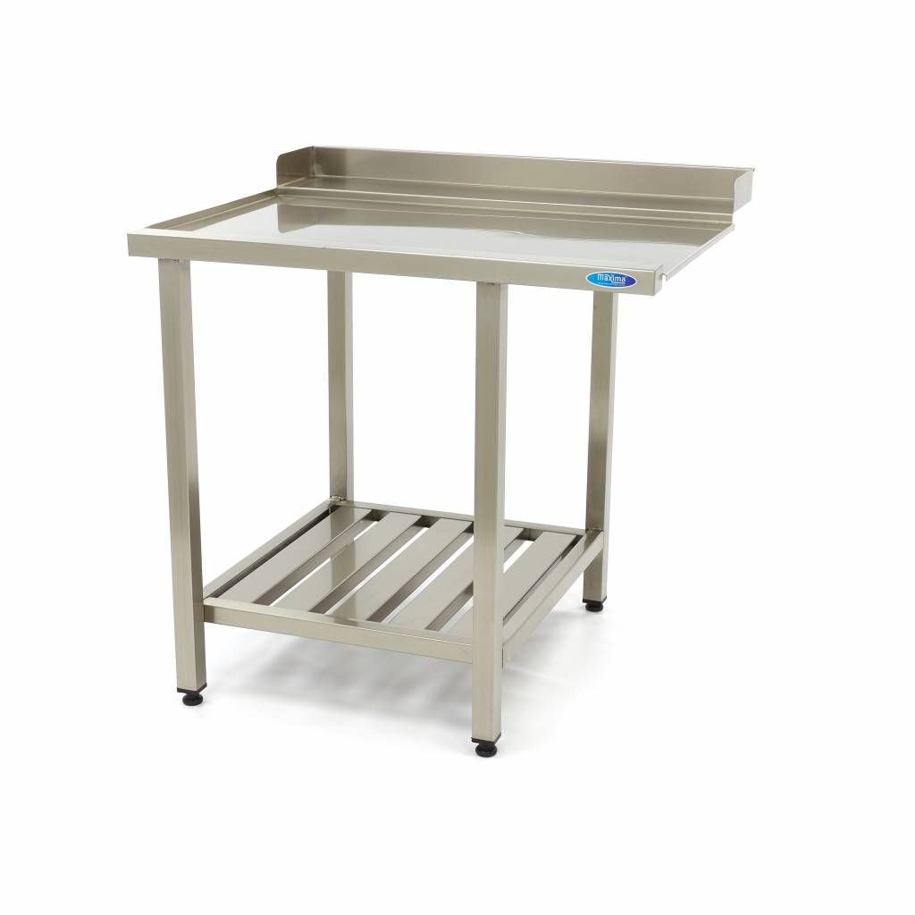 Table lave-vaisselle - 120 x 75 cm - gauche - avec dosseret et étagère de rangement – Maxima 09201037