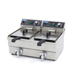 Friteuse - 2 x 10 L - 2 paniers - avec robinet de vidange – Maxima 09365229