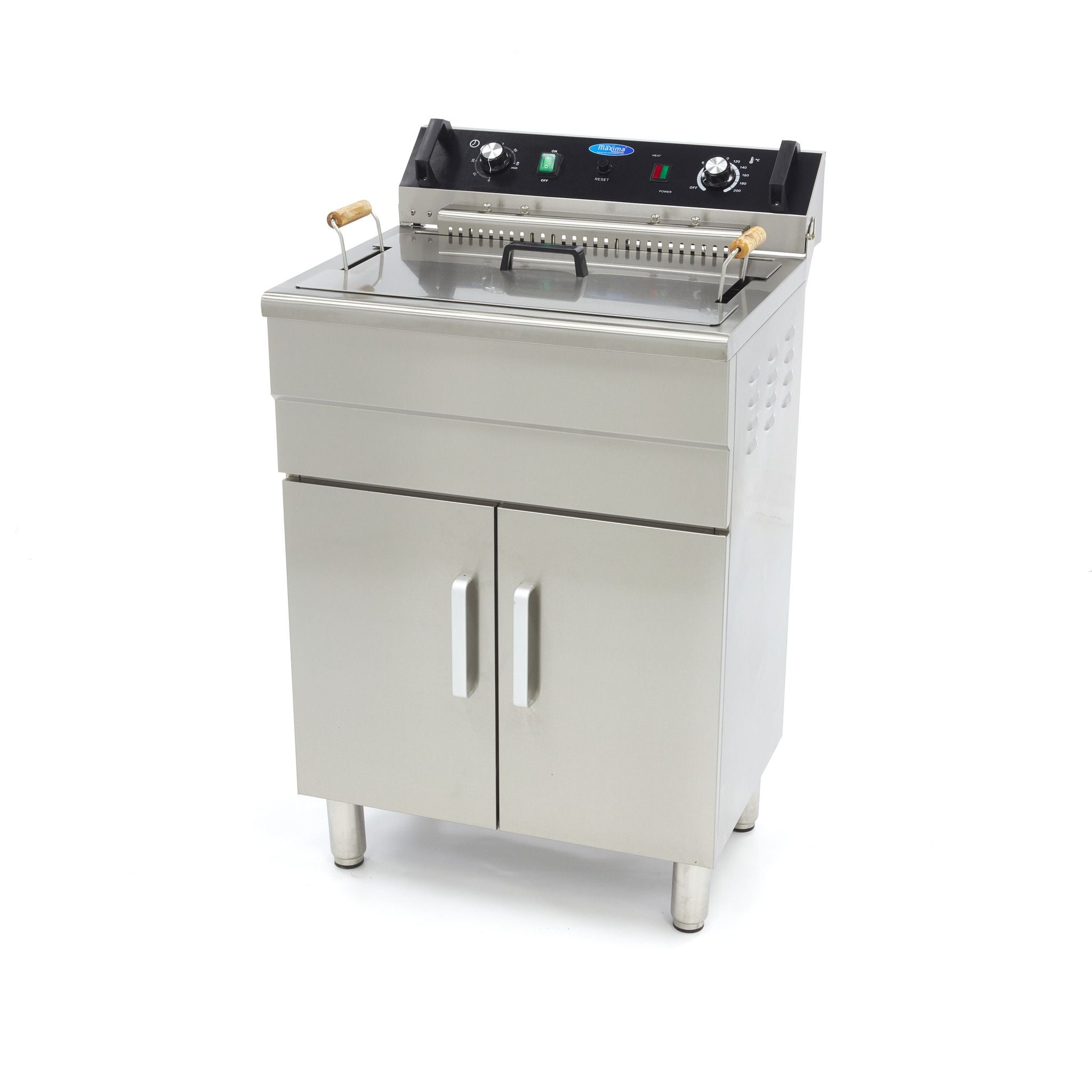 Friteuse - 30 L - 1 panier - avec robinet de vidange et support – Maxima 09365232