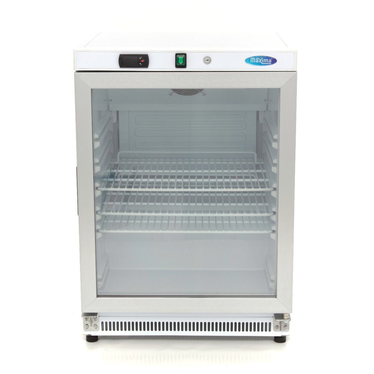Réfrigérateur - 200 L - blanc - avec porte en verre – Maxima 09405006