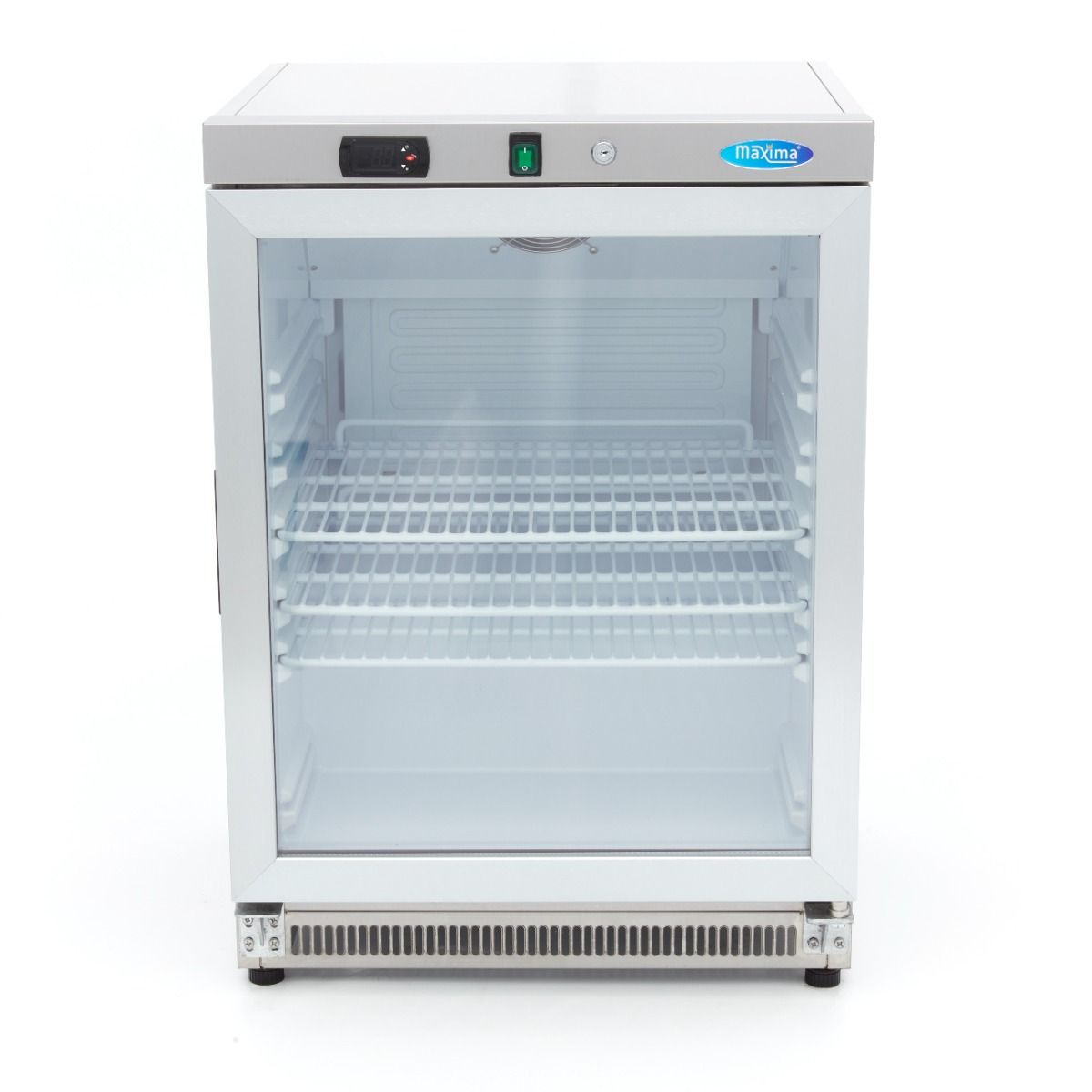 Réfrigérateur - 200 L - acier inoxydable - avec porte en verre – Maxima 09405010
